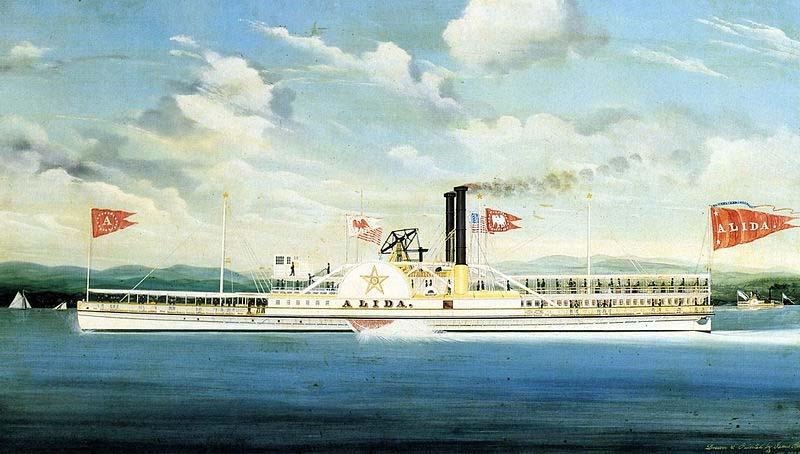 James Bard Alida, Hudson River steamer as painted oil painting image